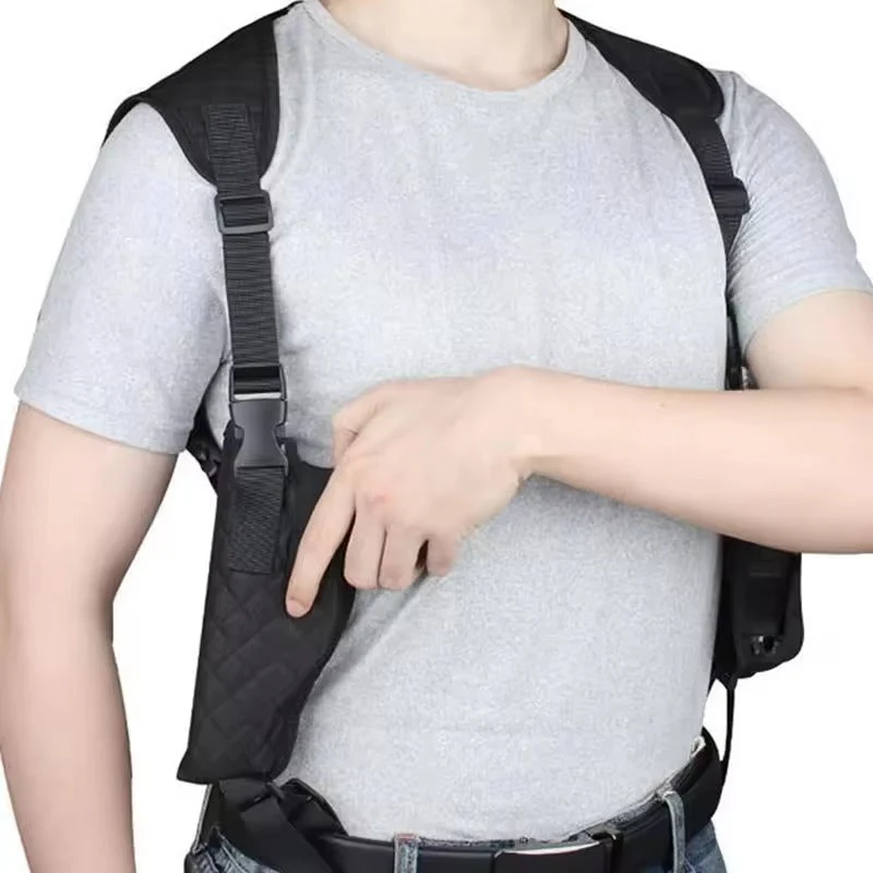 Concealed Underarm Shoulder Holster Tactical Double Gun Pouch for Handguns