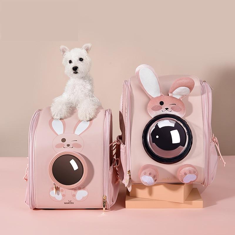 Waterproof Pink Pet Travel Product Cute Portable Breathable Space Capsule Dog Backpack Pet Carrying Bag Carrier Cat Travel Bag